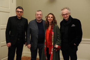 Jugoslav Pantelić, Pavel Lungin, Viktorija Abril i Ivan Tasovac u zgradi kinoteke 
